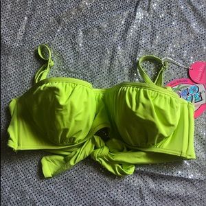 Lime green tie back bra top Size XL